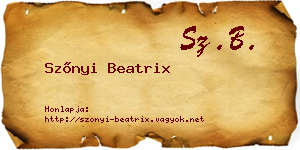 Szőnyi Beatrix névjegykártya