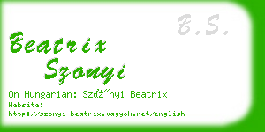 beatrix szonyi business card